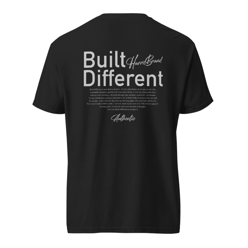 HB Heavyweight T-shirt "Built Different" - Harris Brand Merch